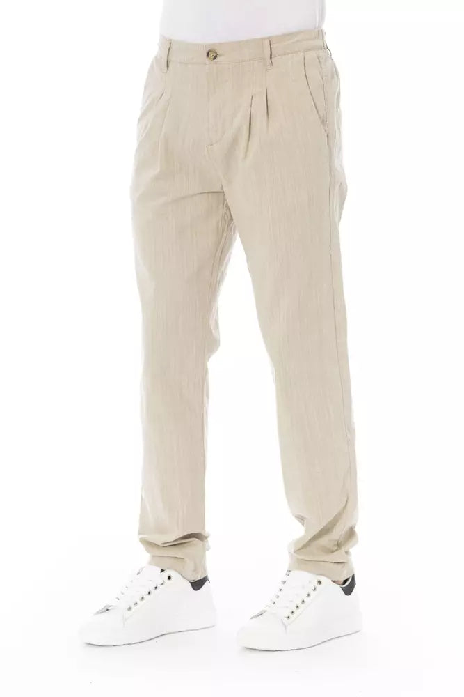 Pantalones chinos de algodón beige para hombre Baldinini Trend