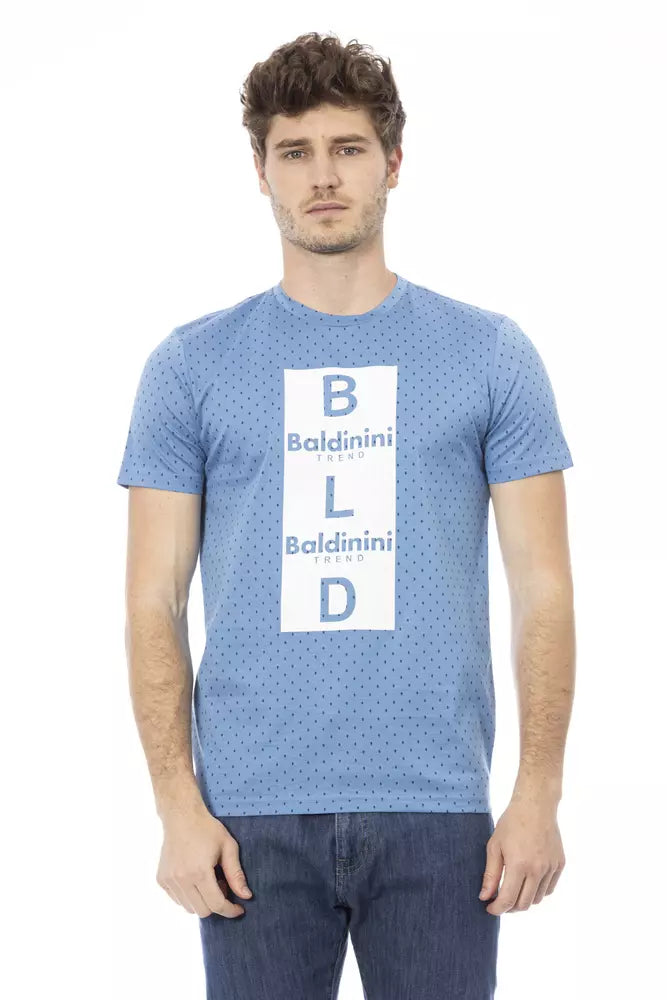 Camiseta de algodón azul claro para hombre Baldinini Trend