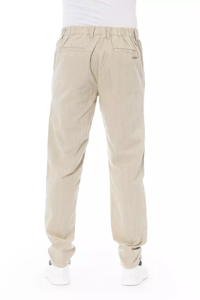 Pantalones chinos de algodón beige para hombre Baldinini Trend