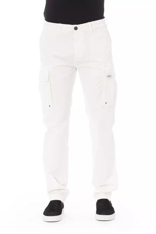 Baldinini Trend White Cotton Men's Cargo Trouser