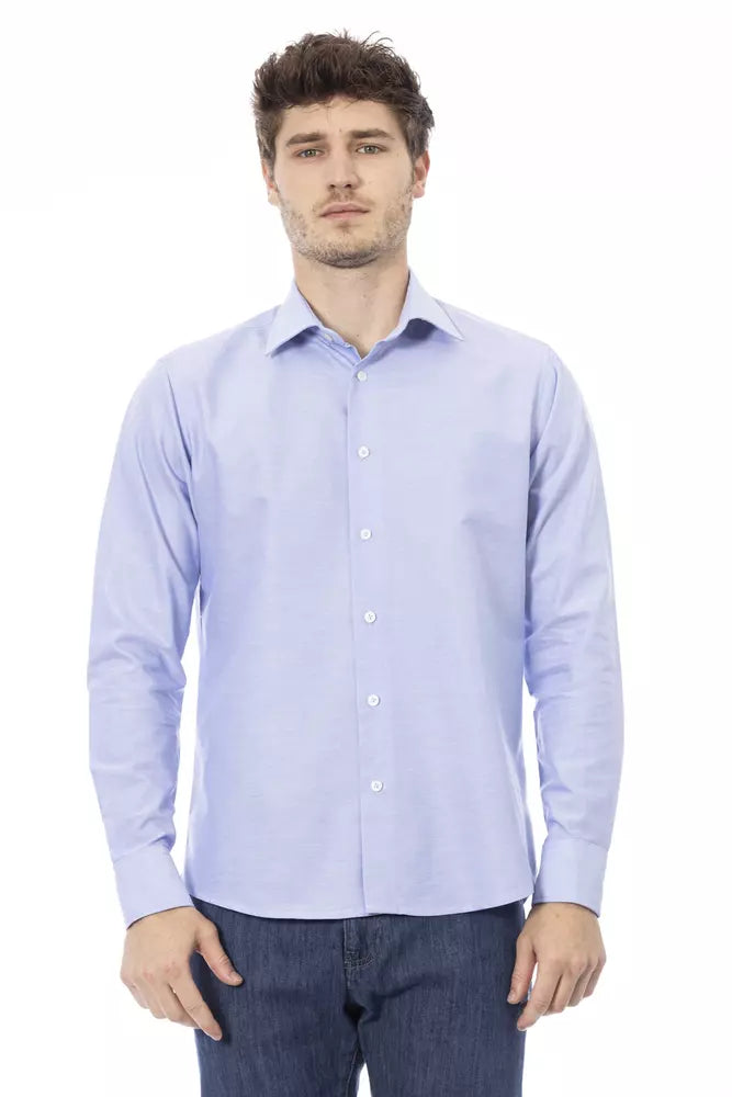 Camisa de algodón azul claro para hombre Baldinini Trend