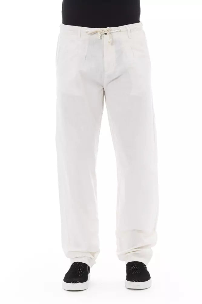 Baldinini Trend White Cotton Herr Byxa