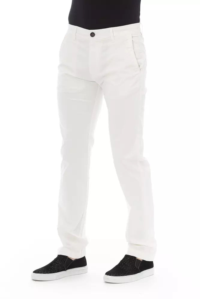 Baldinini Trend Vit Cotton Men Chino Byxa