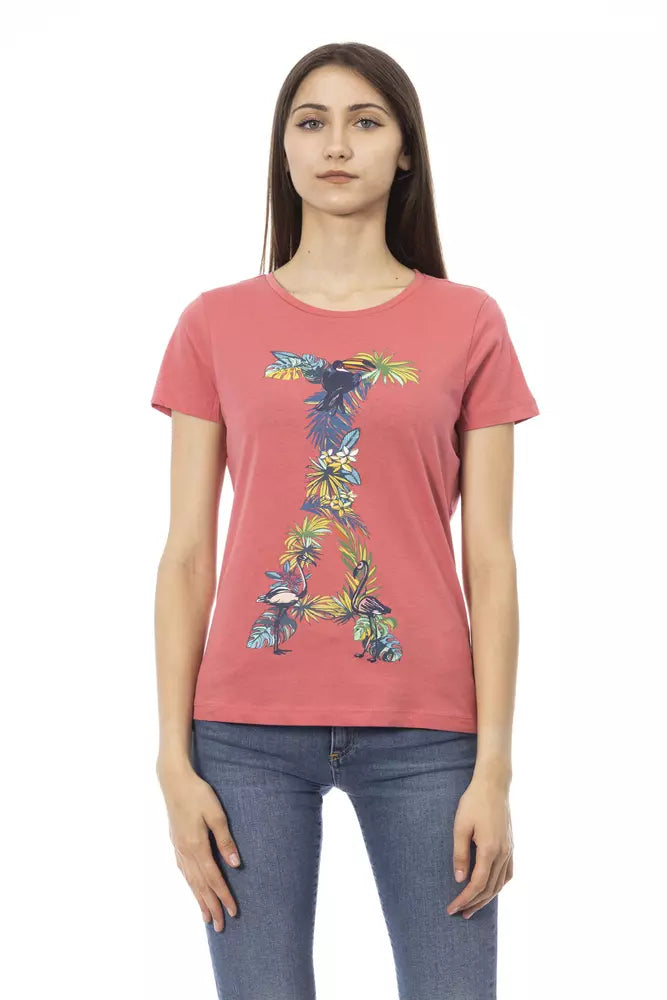 Trussardi Action Chic Fuchsia Kortärmad Mode T-shirt