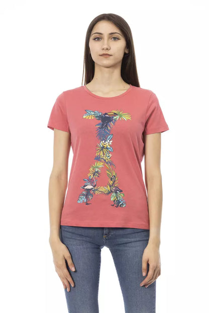 Trussardi Action Chic Fuchsia Kortärmad Mode T-shirt