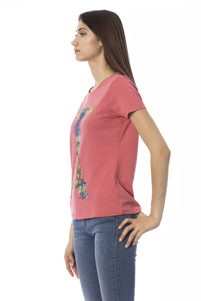 Trussardi Action Chic Fuchsia Kortärmad Mode T-shirt