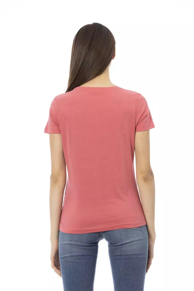 Trussardi Action Chic Fuchsia Kortärmad Mode T-shirt