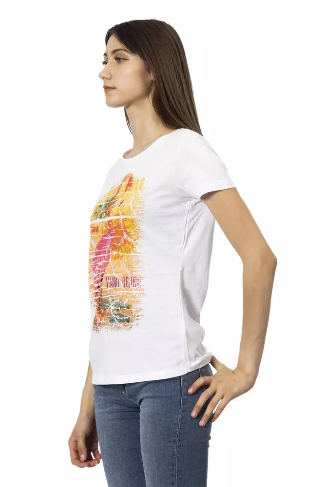 Camiseta blanca Trussardi Action Chic con estilo gráfico