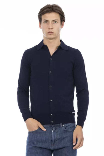 Baldinini Trend Blue Cotton Herrskjorta