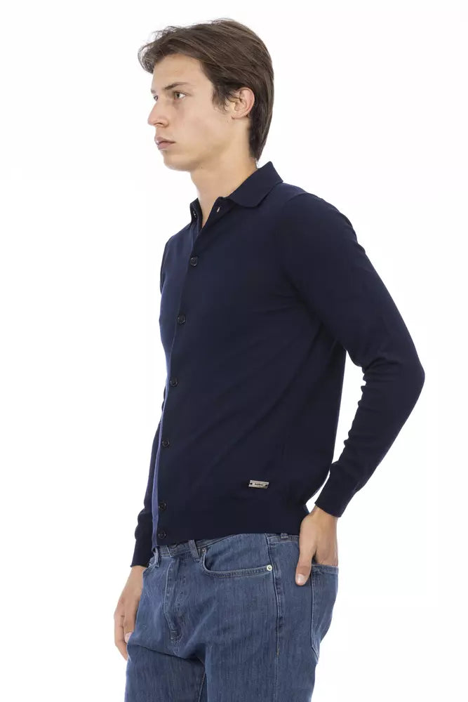 Baldinini Trend Blue Cotton Herrskjorta