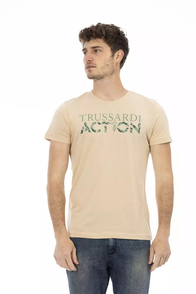 Camiseta de algodón beige para hombre Trussardi Action