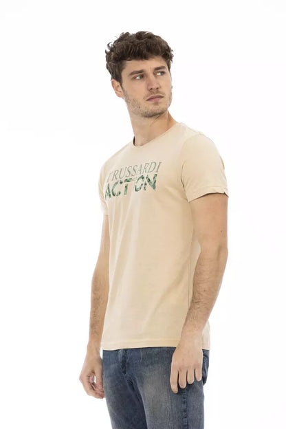 Camiseta de algodón beige para hombre Trussardi Action