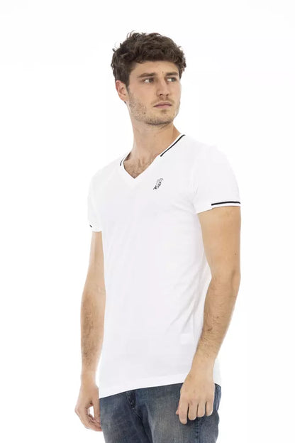 Camiseta de algodón blanca para hombre Trussardi Action