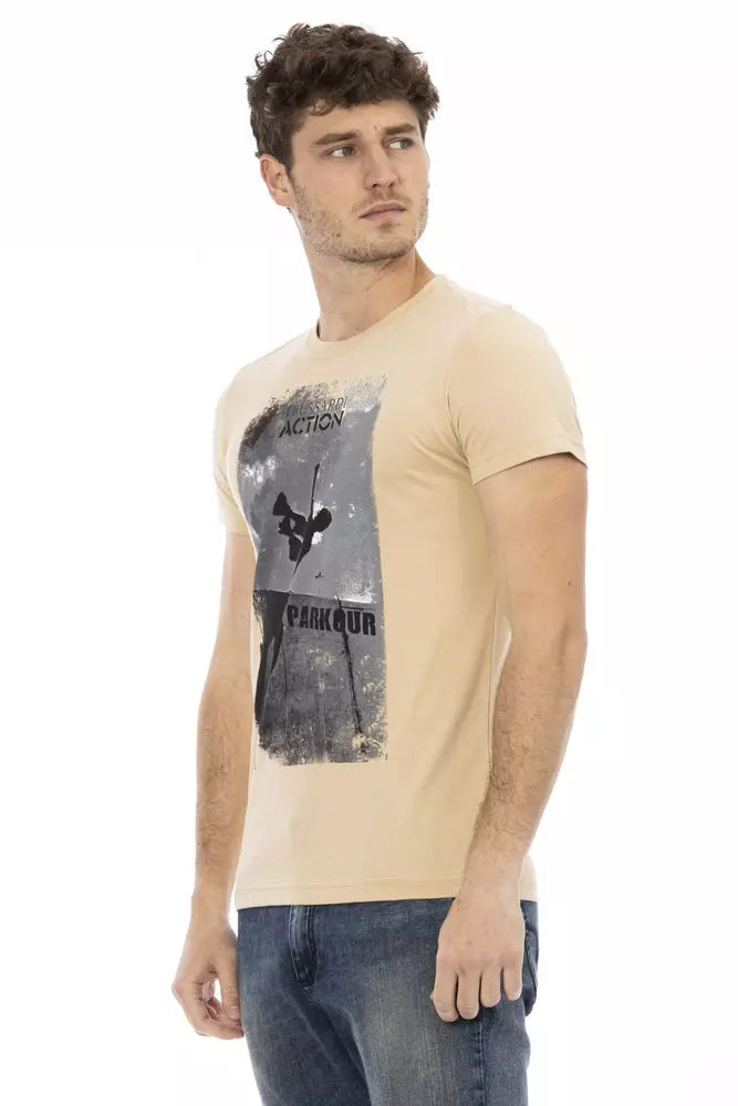 Camiseta de algodón beige para hombre Trussardi Action