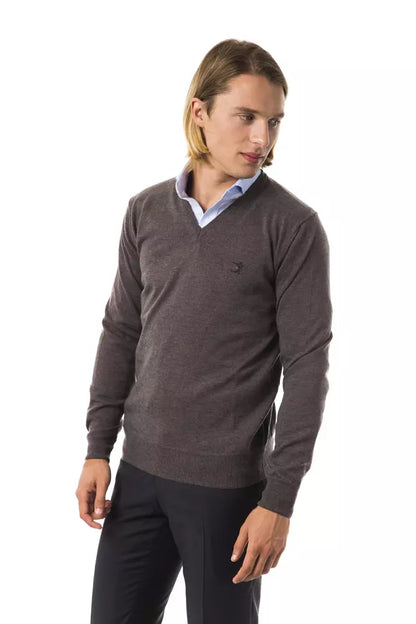 Uominitaliani Jersey gris de lana merino para hombre