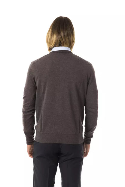 Uominitaliani Jersey gris de lana merino para hombre