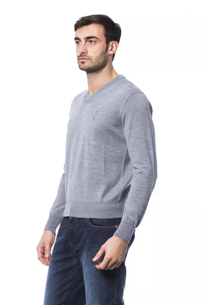 Suéter de lana merino gris para hombre de Billionaire Italian Couture