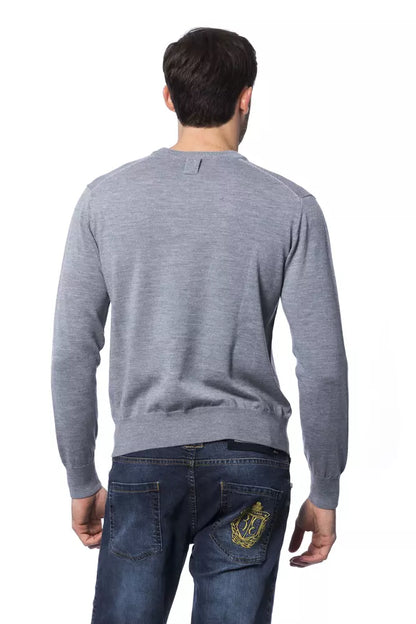 Suéter de lana merino gris para hombre de Billionaire Italian Couture