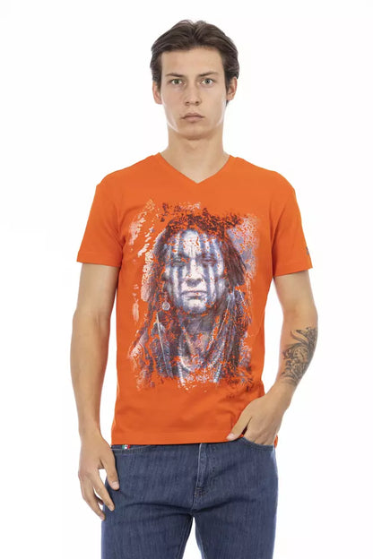 Trussardi Action "Orange Cotton Men T-Shirt"