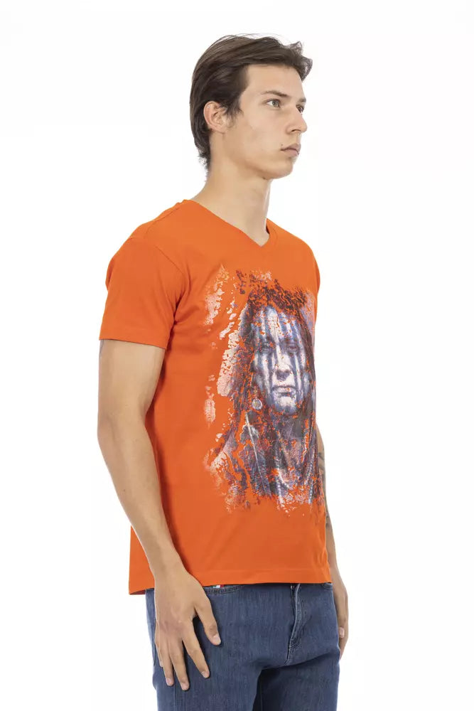 Trussardi Action "Orange Cotton Men T-Shirt"