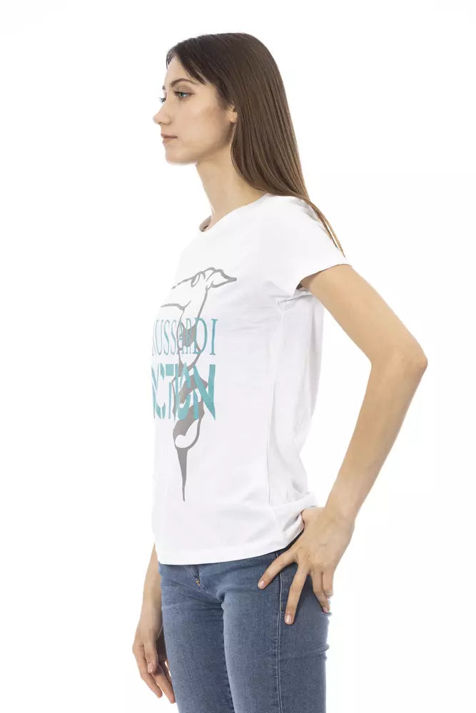 Camiseta estampada blanca Trussardi Action Chic: un básico del armario de verano