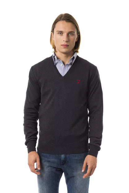 Uominitaliani Jersey gris de lana merino para hombre