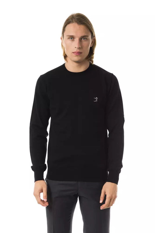 Uominitaliani Jersey negro de lana merino para hombre