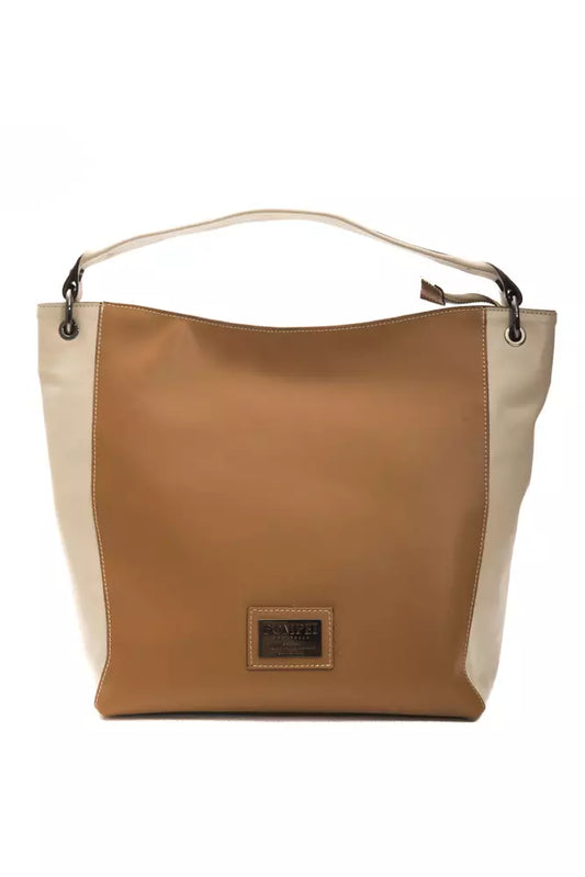 Bolso de hombro para mujer Pompei Donatella de piel marrón