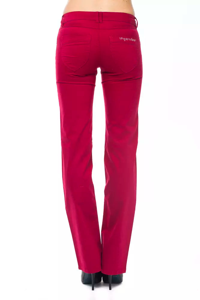 Pantalones de mujer Ungaro Fever de algodón rojo