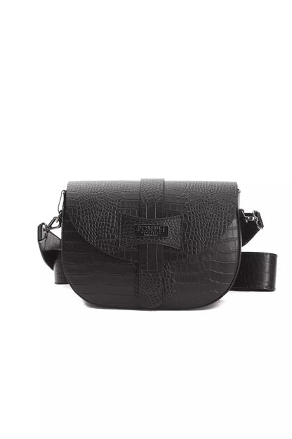 Bolso bandolera de piel negra para mujer Pompei Donatella