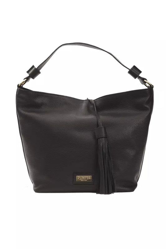 Bolso de hombro para mujer Pompei Donatella de piel negra