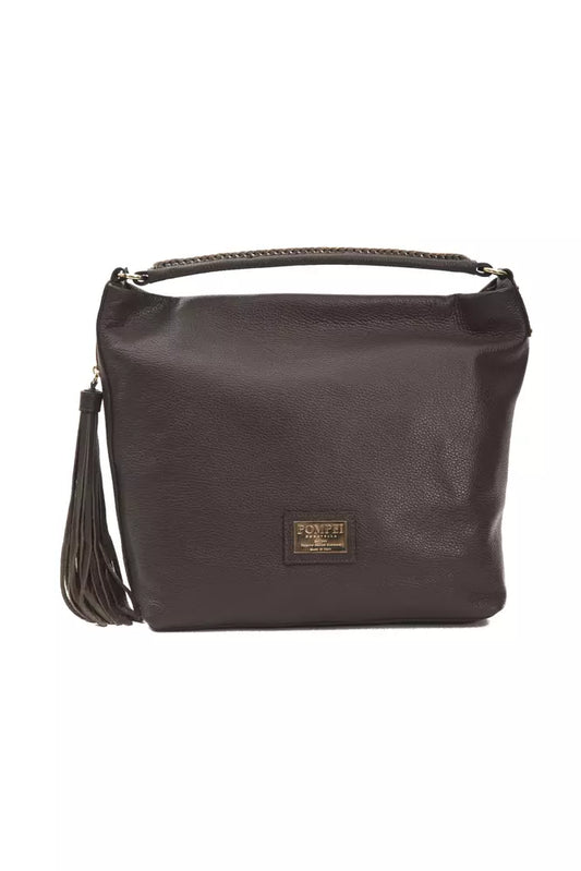 Bolso de hombro para mujer Pompei Donatella de piel marrón