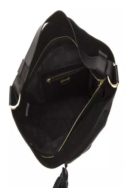 Bolso de hombro para mujer Pompei Donatella de piel negra