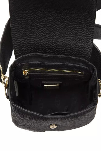 Pompei Donatella Black Leather Women Crossbody Bag