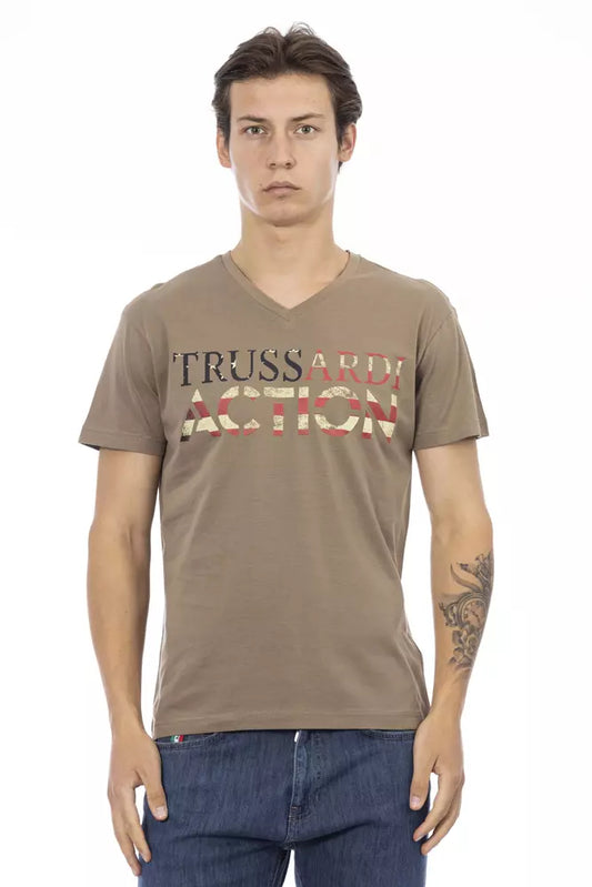 Trussardi Action Brun bomull män T-shirt