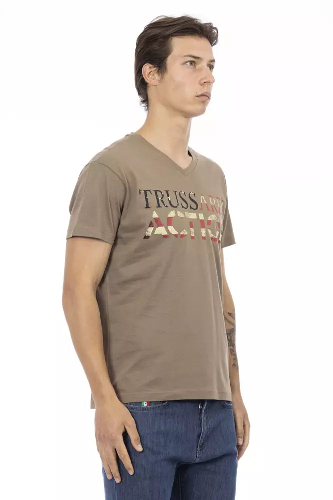 Trussardi Action Brun bomull män T-shirt