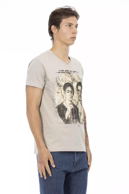 Camiseta de algodón beige para hombre Trussardi Action