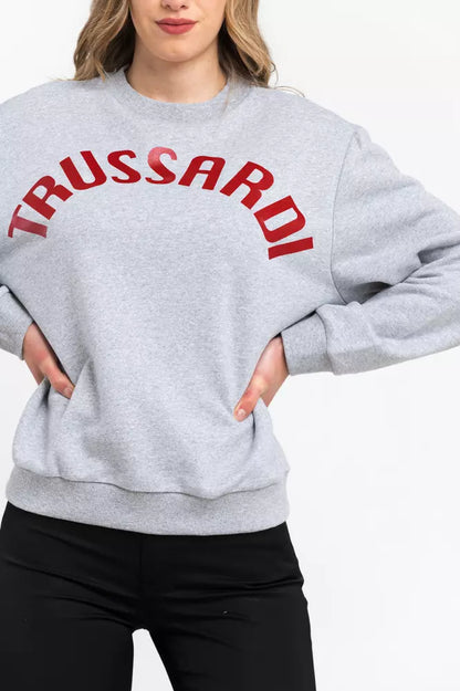 Trussardi grå bomullströja för kvinnor