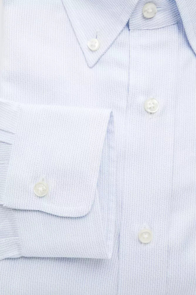 Robert Friedman Light Blue Cotton Men Shirt