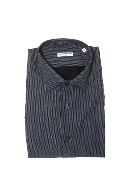 Robert Friedman Black Cotton Men Shirt