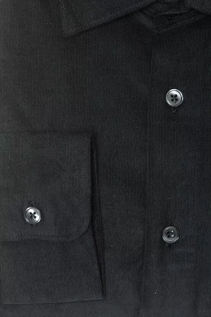 Robert Friedman Black Cotton Men Shirt