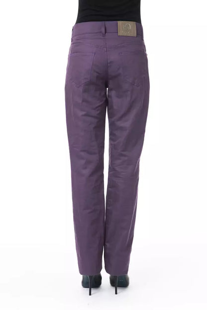 Pantalones de mujer de algodón morado BYBLOS