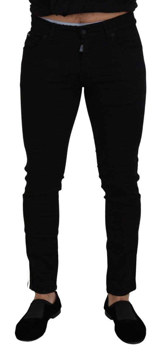 Dolce &amp; Gabbana Elegant Black Slim Fit jeansbyxa