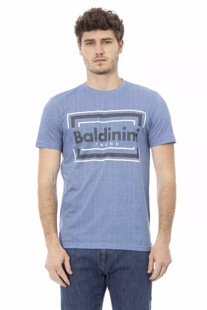 Camiseta de algodón azul claro para hombre Baldinini Trend