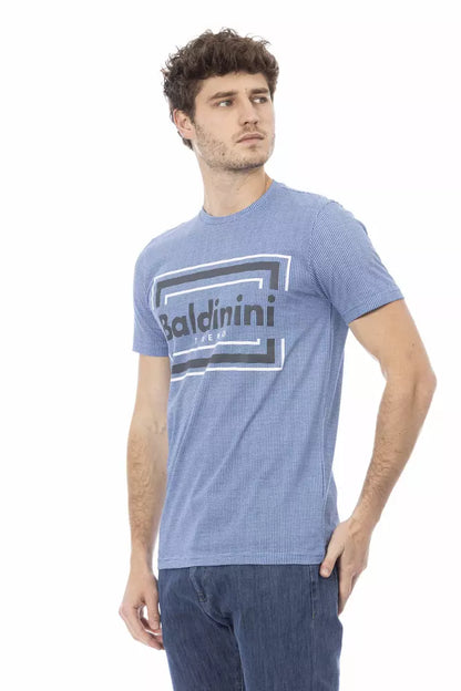 Camiseta de algodón azul claro para hombre Baldinini Trend