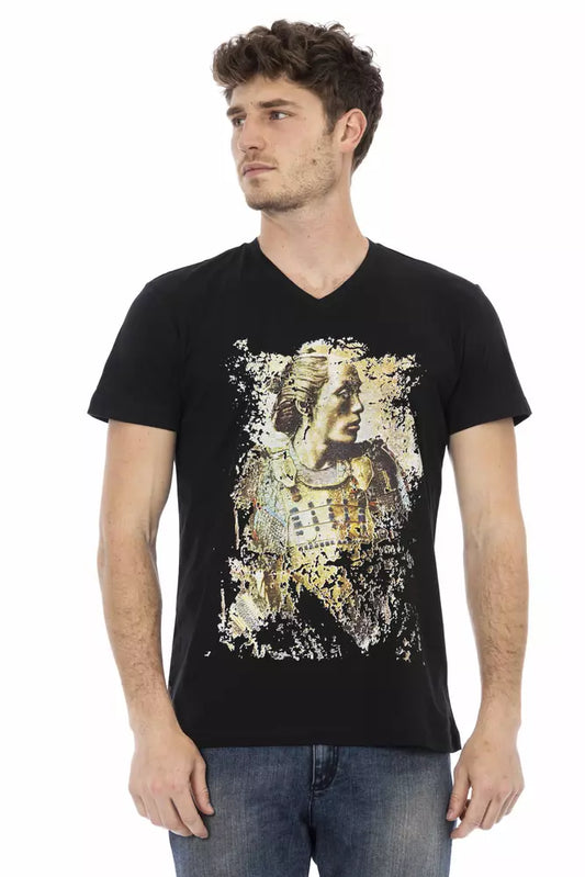 Camiseta de algodón negra para hombre Trussardi Action