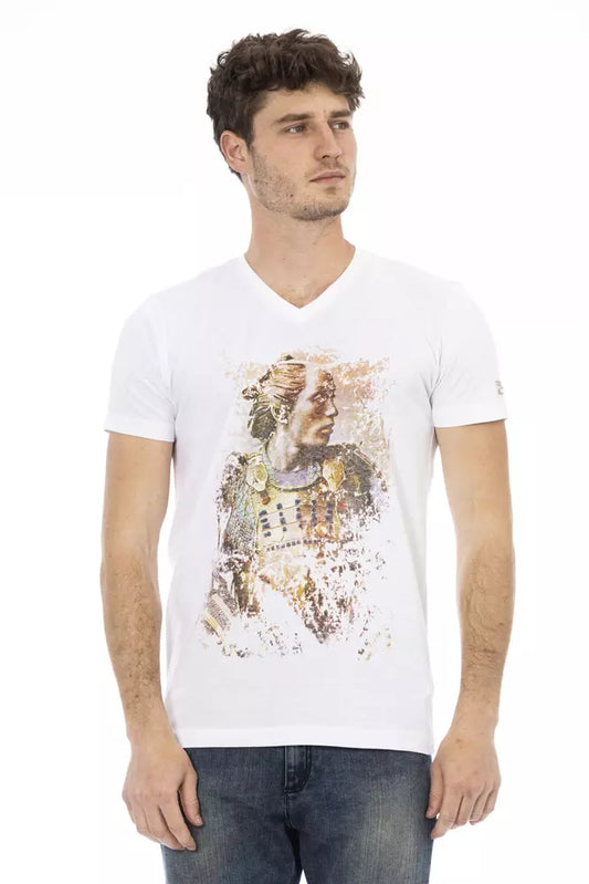 Camiseta de algodón blanca para hombre Trussardi Action