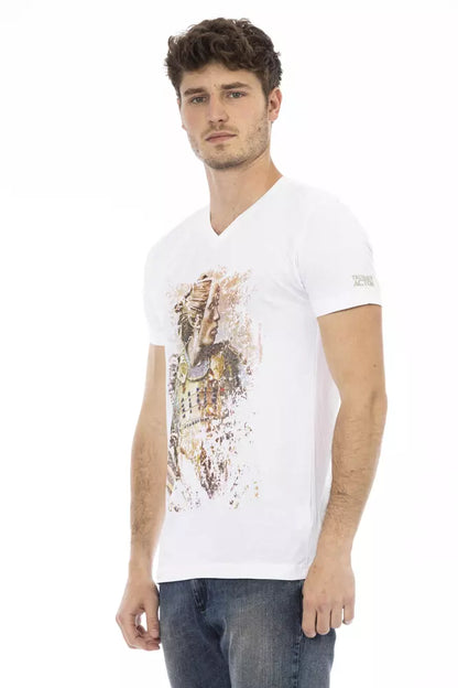 Camiseta elegante de manga corta con escote en V Action de Trussardi