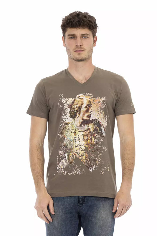 Camiseta de algodón marrón Trussardi Action para hombre