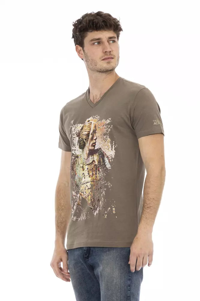 Trussardi Action Brun bomull män T-shirt